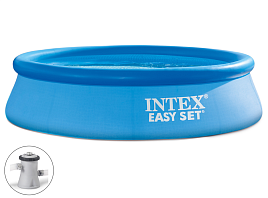 Надувной бассейн 28122 с надувным бортом 305*76 с насосом и фильтром